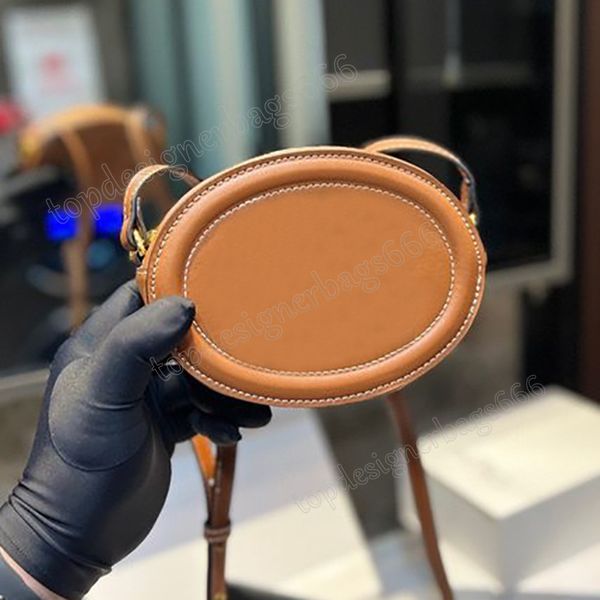 Lüks tasarımcı oval çanta crossbody klasik kadın erkekler yuvarlak çanta pürüzsüz deri omuz çantaları mini debriyaj cüzdanı fermuarlı kapanış