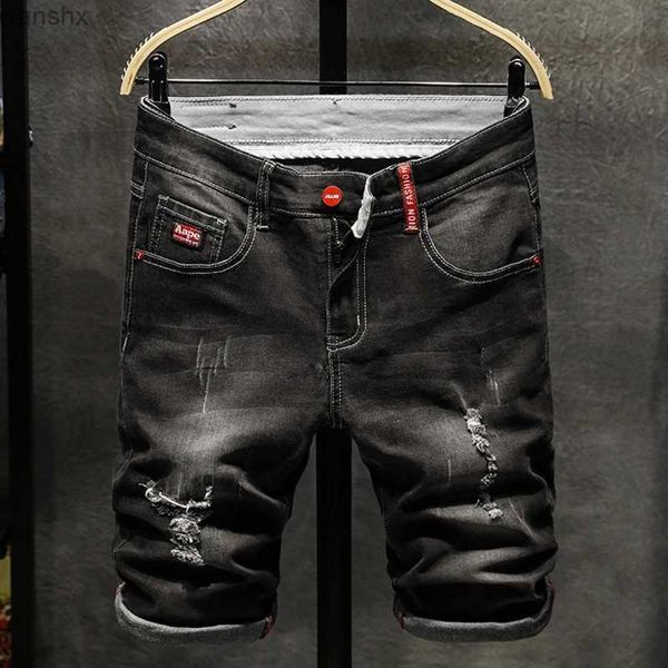 Jeans masculino de jeans de jeans bukino shorts lavados jeans de jeans apertados shorts de jeans masculinos jeans rasgados mais sizel2404