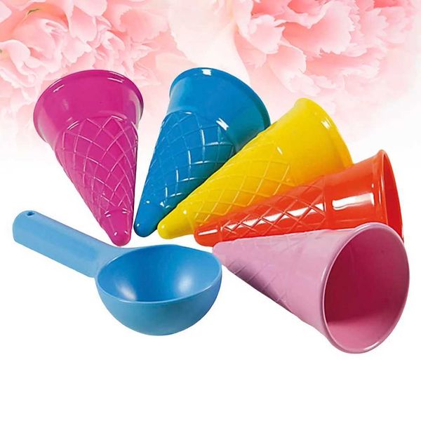 Jogue areia aquática Fun of Seaside Beach Toys Ice Cream Cones e Scoop Outdoor For Kids Kids 240403