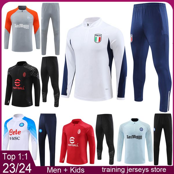 Itália Serie A AC Inter treino de futebol masculino 2024 Nápoles Milão treino de futebol miami kit de treinamento masculino Kits de futebol infantil 23 24 25 tuta napoli chandal survetement