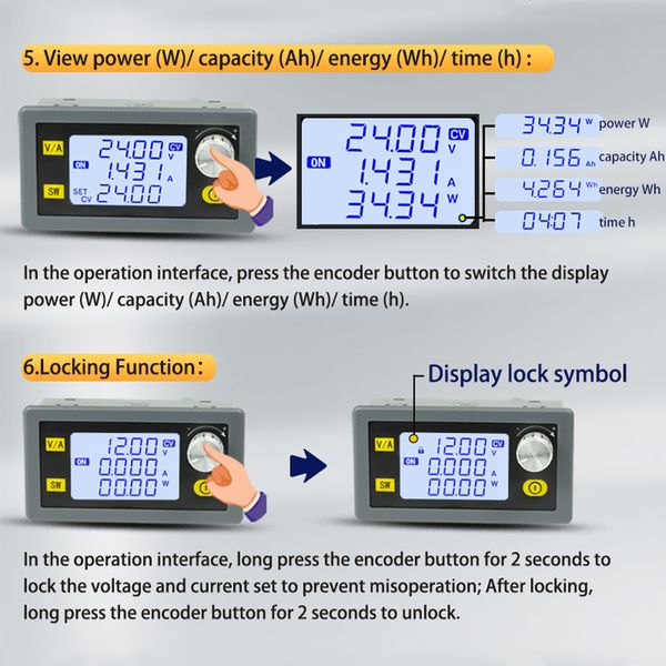 CNC DC Bust Boost Converter 5/12/24V Регулируемый регулятор напряжения Константа регулятора 6-36 В 80 Вт.