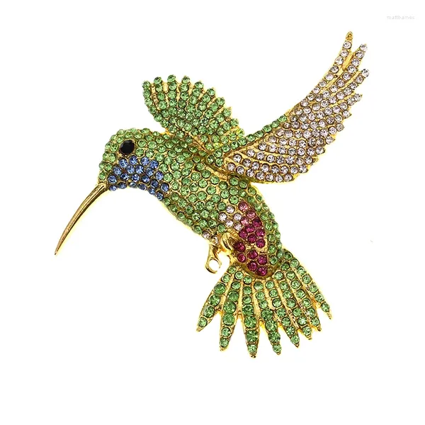 Spille 50 pz/lotto Strass Animale Colibrì Spilla Pin Uccello Regalo Dei Gioielli Delle Donne