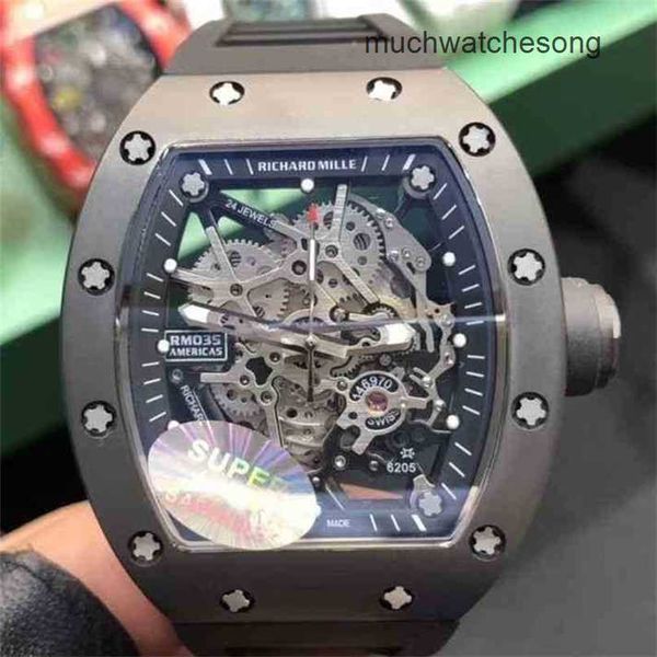 Швейцарские роскошные часы Richadmills Механические часы хронограф -наручные часы Hollow Out Автоматические механические часы Спортивная атмосфера.