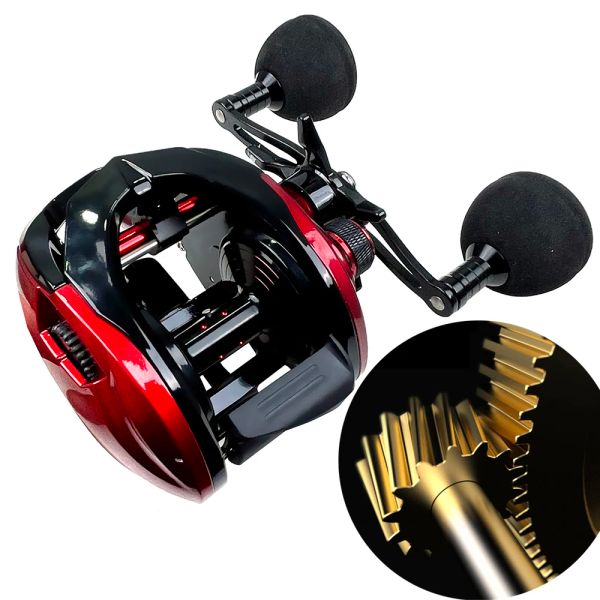 Makaralar 15kg Drag Jig Baitcast Fishing makarası tuzlu su büyük oyun makarası Dualrow güçlü mıknatıs karbon fiber yem makaraları 6.4: 1 8+1bb