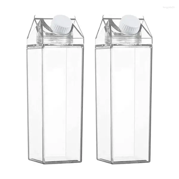 Bottiglie d'acqua latte bottiglia cartone quadrata tazza portatile 500 ml da 1000 ml contenitore coperchio sigillato per succo