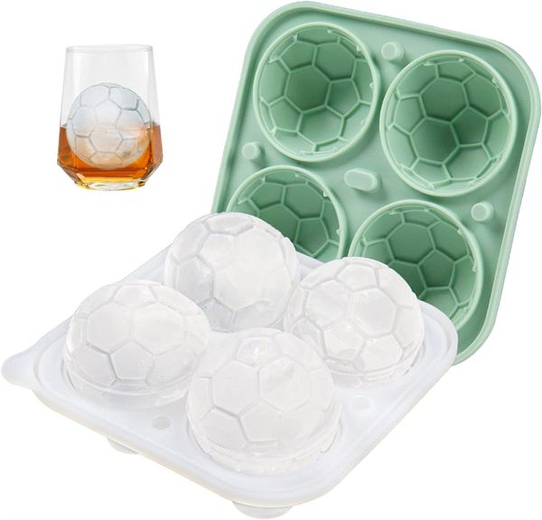 Силиконовый футбольный мяч, форма для кубиков льда, новинка, футбольные подарки для игрового дня, виски, коктейли, бурбон, круглая сфера, ледогенератор