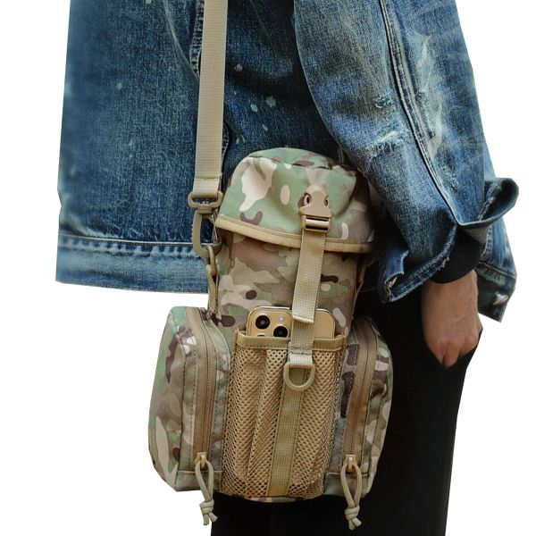 Bolsas novas bolsas de garrafa de água de água Molle Bolsa de ombro tático grande viagens militares para viagens de caça ao ar livre Bolsa de chaleira