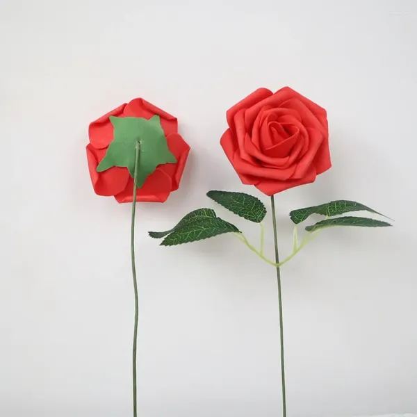 Dekorative Blumen, 21 cm, künstliche Schaumstoff-PE-Rose, Hochzeit, Wanddekoration, Kranz, Zubehör, Wohnzimmer-Dekoration, hochwertige künstliche Blume