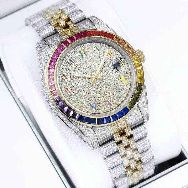 Diamond Watch Mens Designer Uhren Automatische mechanische Bewegung 41 mm Sier -Gurt Edelstahl Saphir wasserdichtes Armbanduhr Modearmband Geschenk