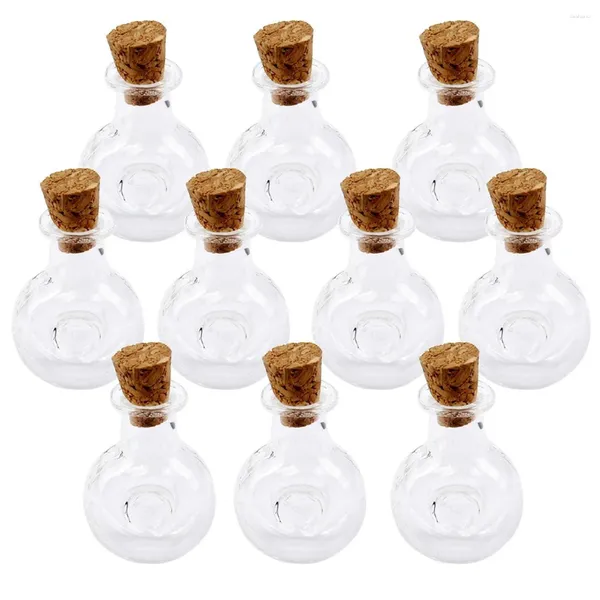 Vazo Şarap Biçim Şekeri Mini Cam Şişeler Kavanozları Cork Dilek Not Zanaat Şişesi (Clear)