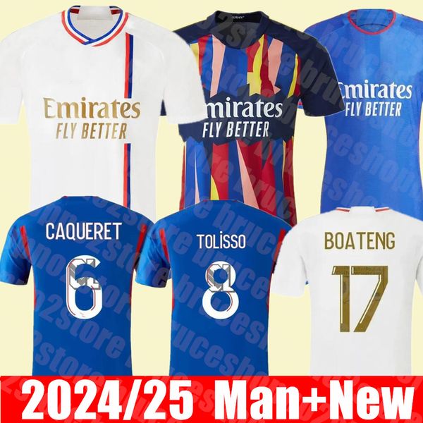 2024 2025 casa lontano Maglia da calcio Tifosi giocatore Maillot quarta maglia digitale da calcio TOKO EKAMBI CHERKI AOUAR Lione DEMBELE TOLISSO Kit maglia da calcio Maglia nuovo stile