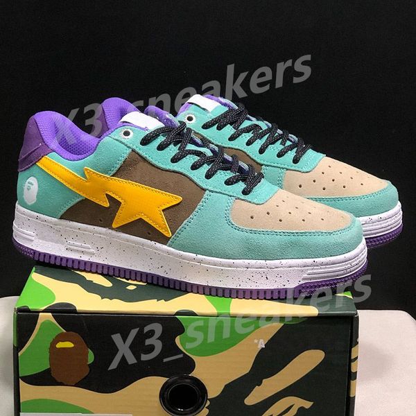 Mens Womens Hajimes Sorayamas x Bapestar sk8s Shoe Camo Concepts Entregar Banho Exclusivo Aped Roxo Verde Treinadores Esporte Sapatos Triplo Branco Sapatilhas M42