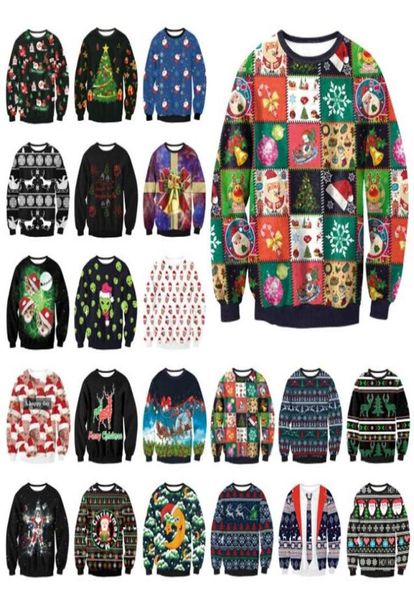 2020 hässliche Weihnachten Pullover Pullover Pullover Pullover Tops Männer Frauen Herbst Winter Kleidung 3D Lustige Gedruckt Hoodies Sweatshirts3807313