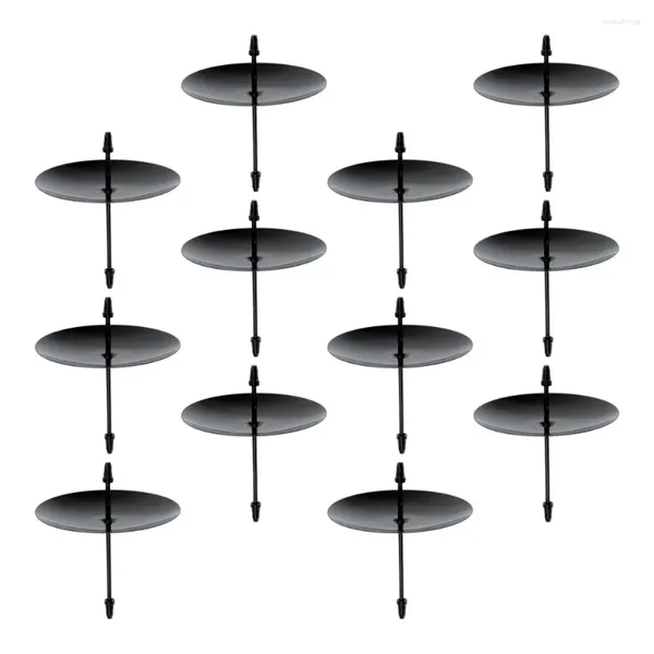 Castiçais 12 Pcs Titular Decorativo Preto Taper Fixação Ferro Tealight Suporte Fixador Delicado Castiçal de Casamento Stands