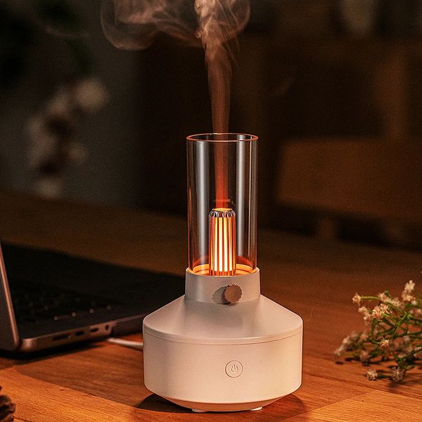 Retro querosene lâmpada aromaterapia difusor umidificador de ar casa fragrância usb elétrico ultra sônico aroma difusor de óleo essencial 240321