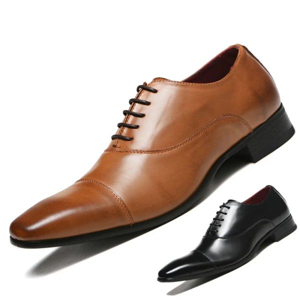 Ayakkabı erkekler elbise deri lüks moda damat düğün ayakkabıları erkekler lüks İtalyan tarzı oxford ayakkabılar büyük boyut 48 sz522