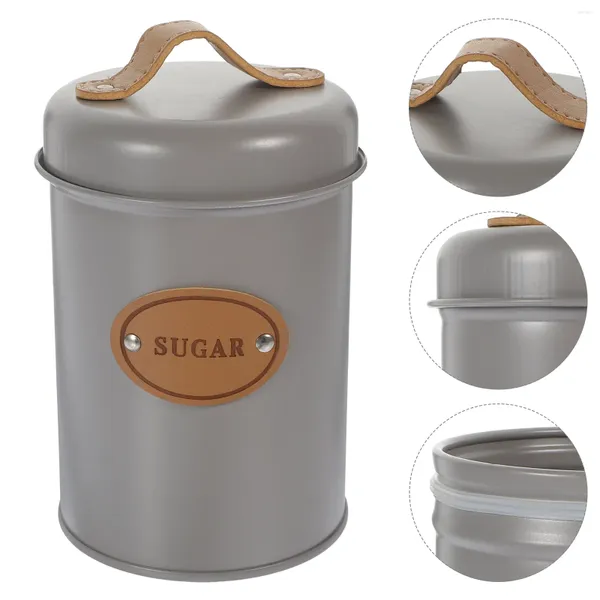 Garrafas de armazenamento jar chá café açúcar vasilhas recipiente de metal estilo nórdico frascos e saco grãos inteiros suporte decorativo doces