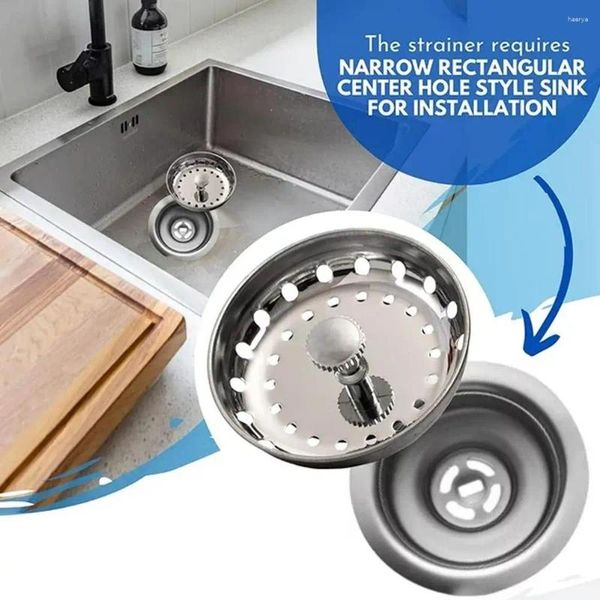 Tapetes de mesa 1 PCS American Flat Head Kitchen Sink Cesta Filtro Substituição Esgoto Plugue de Aço Inoxidável Acessórios de Água Capa O6L4