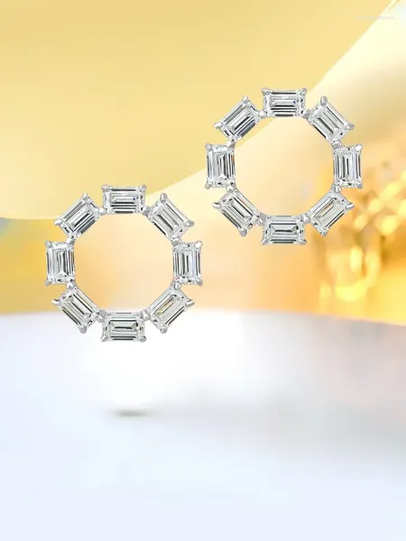 Brincos desejo avó 925 prata incrustada diamantes brancos artificiais design versátil estilo elegante e feminino