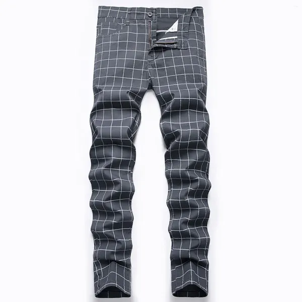 Jeans da uomo Primavera Estate Casual a righe gamba dritta elasticizzata pantaloni moda pantaloncini per uomo carino sottile