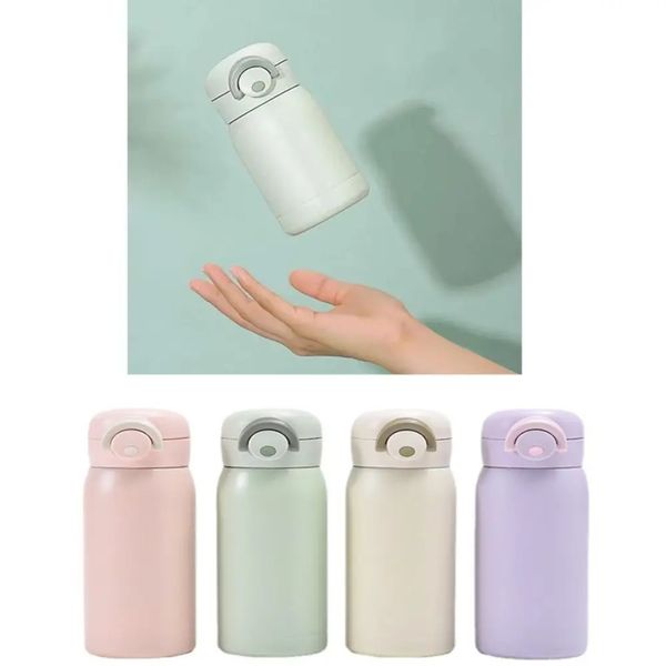 Popup Lock Mini Thermos Cup Acciaio inossidabile 304 220320ml Tasca isolata Boccetta per vuoto di piccola capacità Acqua ghiacciata 240402