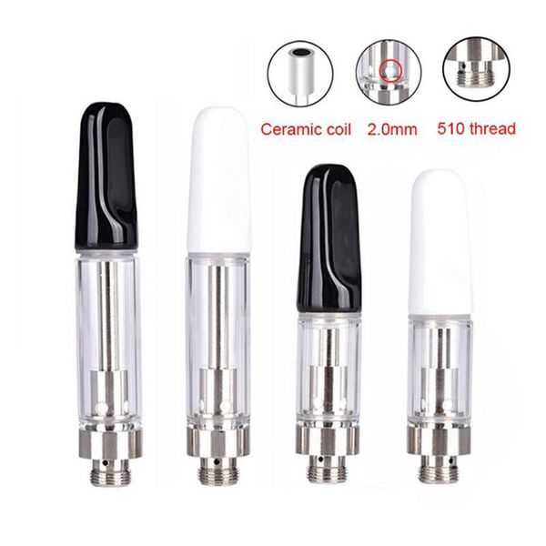 0,5 ml 1,0 ml TH205 TH210 Glastank Ölzerstäuber 510 Gewindekartusche Keramikspule Schraubspitze Raucherwagen Zerstäuber für D8 dickes Öl passend zum Vorheizen der Batterie