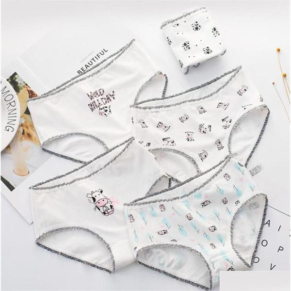 Höschen 5 teile/los Baumwolle Baby Mädchen Slips Teenager Für Kind Shorts Mädchen Nette Kuh Unterwäsche Kinder Unterhosen Drop Lieferung Kinder mater Dhodb