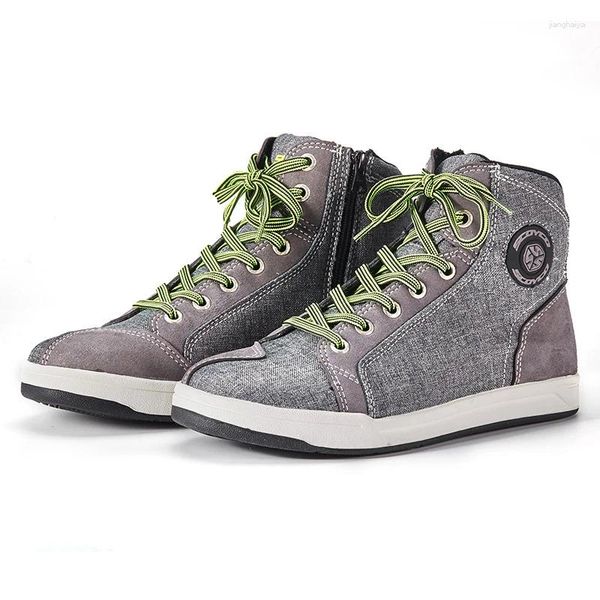 Scarpe da ciclismo da uomo Pro High Top Moto Knight Moto traspirante Anti-caduta Rider Road Racing Stivali casual Gear Shift Suola in gomma