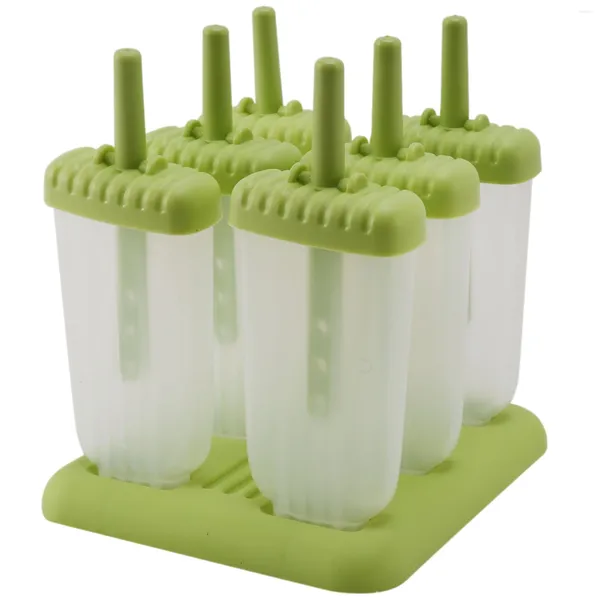 Pişirme Kalıpları 6 Paket Yok BPA yeniden kullanılabilir dondurma DIY kalıpları Tepsi ve Çubuk Popsicles Maker Çocuk Yeşili için Eğlenceli