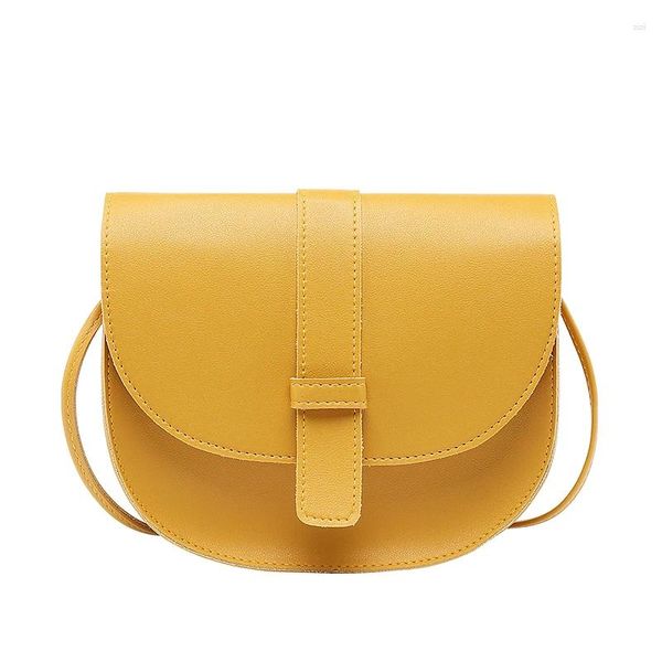 Bolsas de ombro NYHED Pequenas Mulheres Bolsa Shell Messenger Bag Moda Sólida Amarelo Preto Crossbody