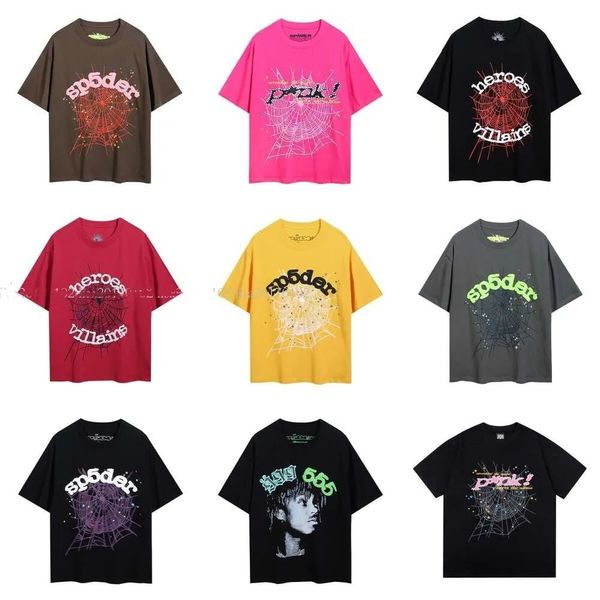 Designer Sp5der Camiseta Mens Camiseta Poloshirt Camisa Sp5der Spider 555 Womens T-shirt Moda Roupas de Rua Breahable Solto Casual Luxo Homens Mulheres Roupas Top S-XL