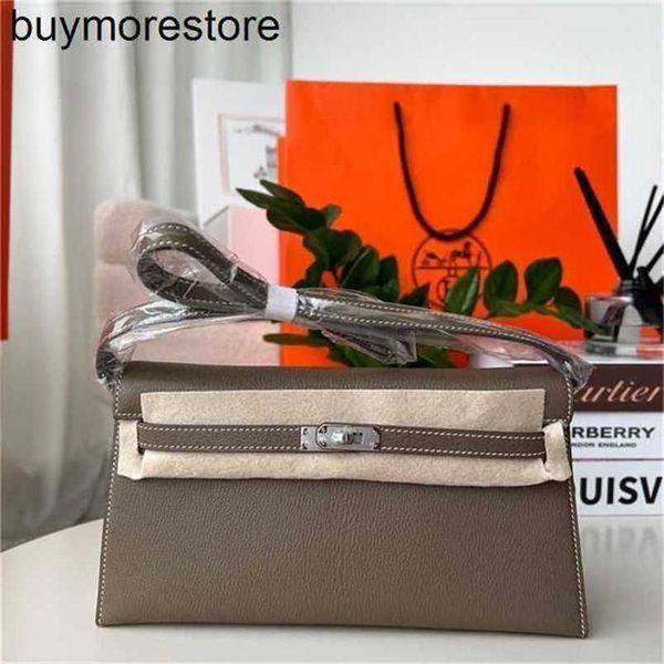 Borsa a tracolla Elan 7a Fatta a mano in vera pelle Tutto 27,5 cm Elefante Grigio Argento FibbiaOB9Y8NXF