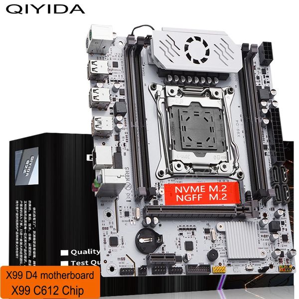 Материнская плата QIYIDA X99 D4 LGA 2011 3 со слотом M2 Поддержка чипа C612 DDR4 Память SATA30 USB30 PCI16X 240326