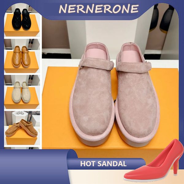 copri dita dei piedi estate Superficie scamosciata Sandali con plateau da donna Sandali di design in pelle piatti casual Ciabatte per scarpe da uomo sandalo in pelliccia Scivolo in gomma Estate taglie forti leggero