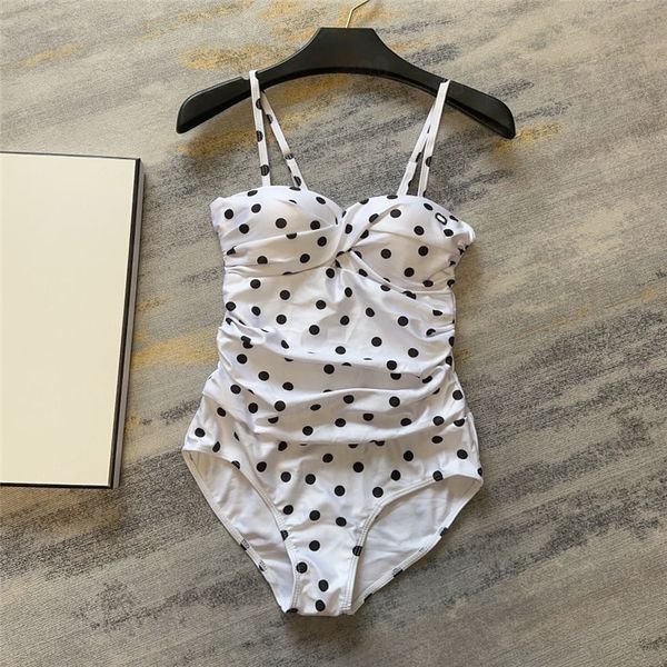 Punktmuster-Badeanzüge für Damen, Designer-Bodysuits, Bikini, sexy Schlinge, einteilige Badebekleidung, Sommerurlaub, Strandkleidung