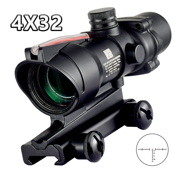 ACOG 4x32 Fibra ottica Red Dot Red Illuminated Glass Reticled Reticled Tactical Optical Ampe