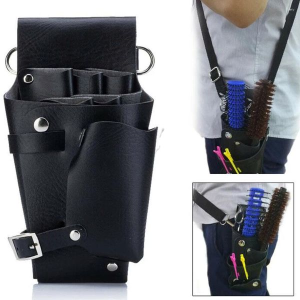 Aufbewahrungsboxen Holster Haare Friseur Schissbeutel Leder Friseur Clips Housekeeping -Organisatoren Quilt -Taschen