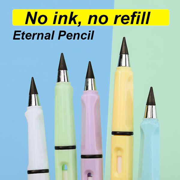 Ilimitado eterno novo lápis sem tinta Escreva lápis de caneta para escrever artes de esboço de pintura para crianças presentes kawaii papelaria