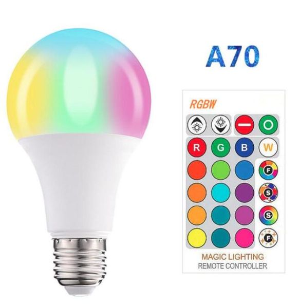 Lampadina E27 RGBW 3W5W10W15W Lampada a LED Lampada con memoria 85265V Telecomando 16 Cambia colore LED Luce globale Luz 24 tasti Controllo4228453