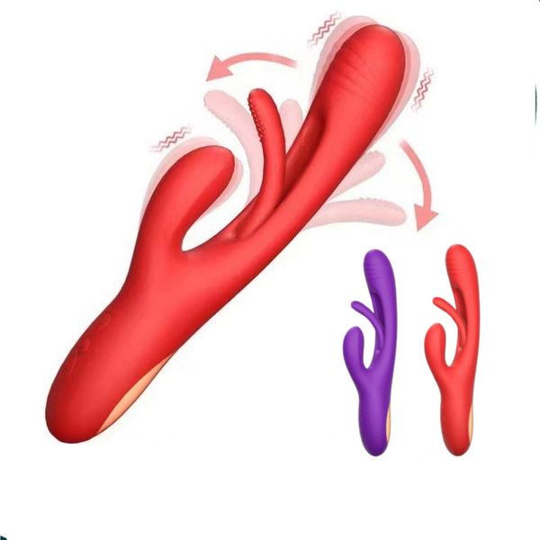 Вибратор с кроликом для постукивания по точке G для женщин, стимулятор клитора, мощный 21 режим, секс-игрушки, женские товары для взрослых