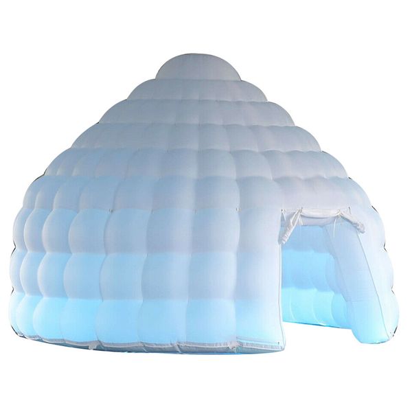 8m 26 pés de diâmetro oxford personalizado levou abrigo barraca de cúpula inflável com ventilador de ar pop up iglu casa balão yurt para evento/festa/casamento/show/exposição