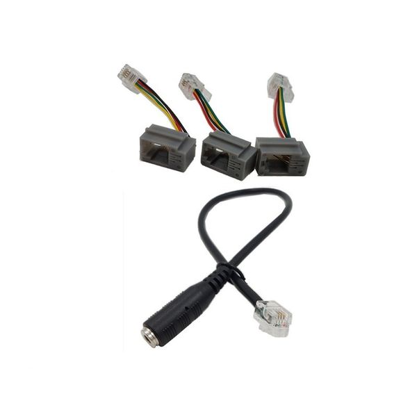 Mobiltelefon-Headset-Adapter, Telefon-Headset-Adapterkabel, 3,5-Rundloch-Audio auf RJ9-Kristallkopf