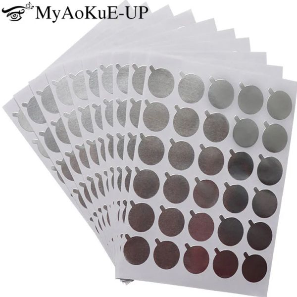 Werkzeuge 300 stücke Wimpern Kleber Halter folie Palette Kleber Papier Patches Aufkleber Für Wimpern Verlängerung Einweg kleber papier pad Auge Aufkleber