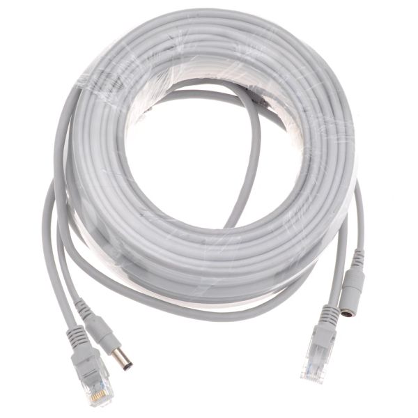 Gadinan Cat5/CAT-5E-Ethernet-Kabel 5m/10 m/15m/20m/30 m CCTV-Netzwerk-LAN-Kabel für System-IP-Kameras-Kabel RJ45 + DC-Stromversorgung