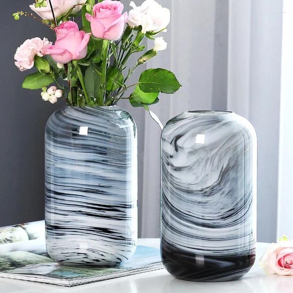 Vasi Vaso in vetro Decorazione trasparente Moderno e minimalista Soggiorno Tavolo da pranzo con fiori secchi Fresco creativo