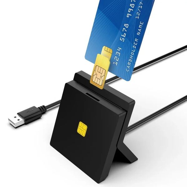 Лидер продаж 2024 года, USB 2,0, устройство чтения смарт-карт, память для ID Bank, SIM CAC, ID-карта Cloner, адаптер для Windows XP, Windows 7/8/8.1/10