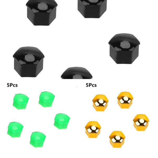 Atualizar 5 peças 17/19/21mm soquete hexagonal de silicone, cubo de roda de carro, tampa de parafuso, porca, parafuso, jantes, decoração externa, proteção enseada