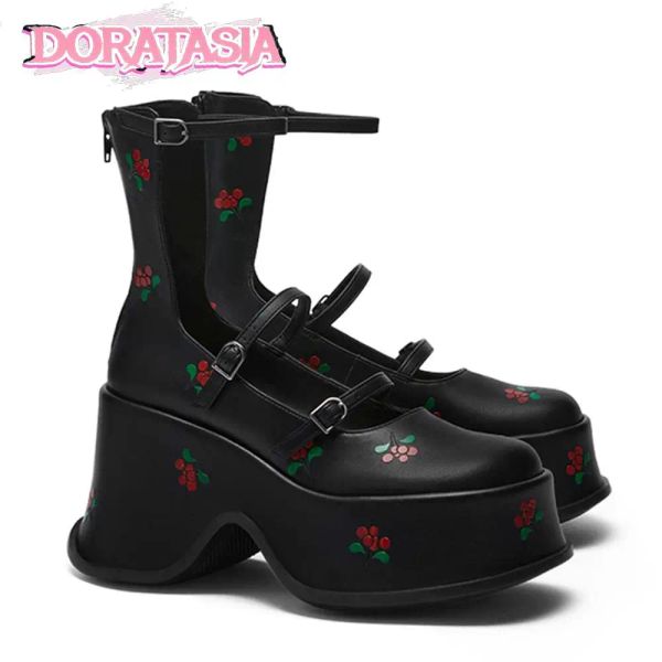 Boots Punk Goth High Hell Platform Женщины жениться на Jane Pumps Design Design Brand Lolita милая крутая косплей -обувь девушка y2k