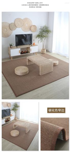 Tappeti GBD4958 Tappetini Tatami Pavimento in tessuto di bambù giapponese Sala da tè Camera da letto