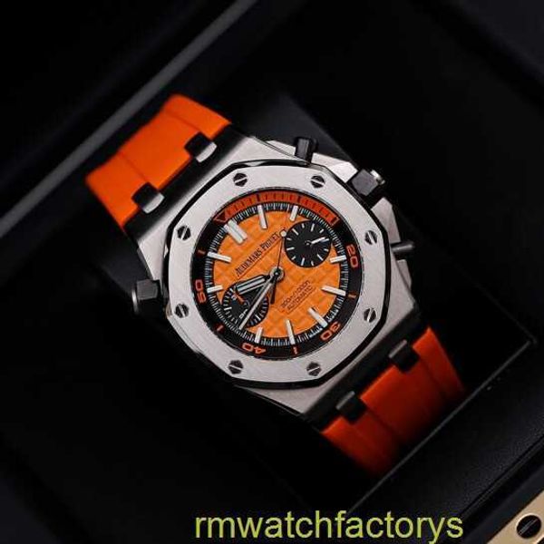 Наручные часы Crystal AP Royal Oak Offshore 26703ST Мужские спортивные часы Прецизионная сталь Оранжевый Автоматический механический Швейцарский всемирно известный деловой костюм Модные часы